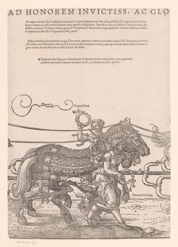 Triomfwagen van keizer Maximiliaan I by Hans Guldenmund, print, 1522-1529