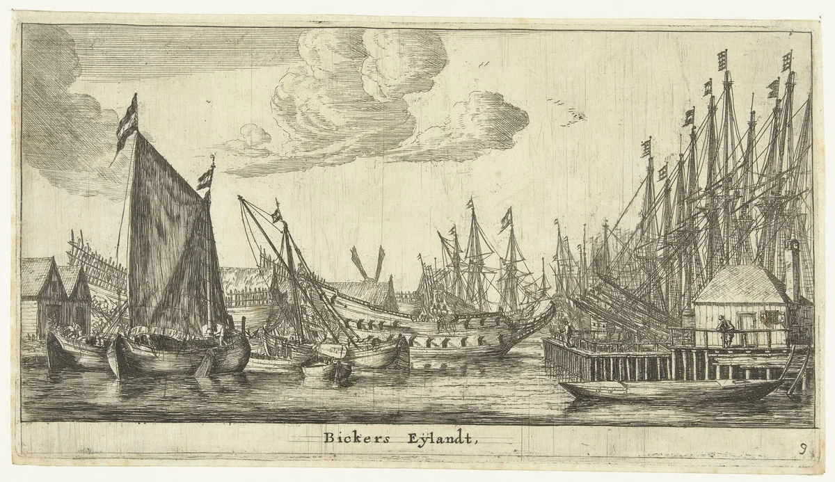 Bickerseiland by Reinier Nooms, print, 1652-1654