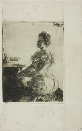 At the Piano by Anders Zorn, print, 1900