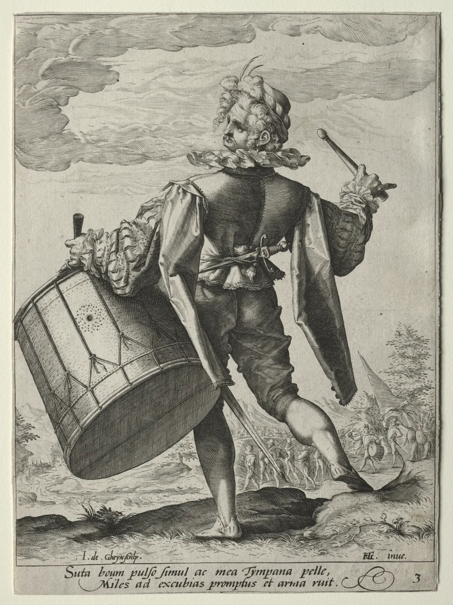 Drummer by Jacob de Gheyn II, print, 1587