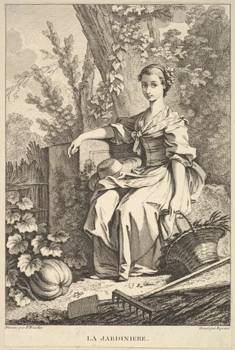 The Gardener by François Boucher, print, 1741-1763
