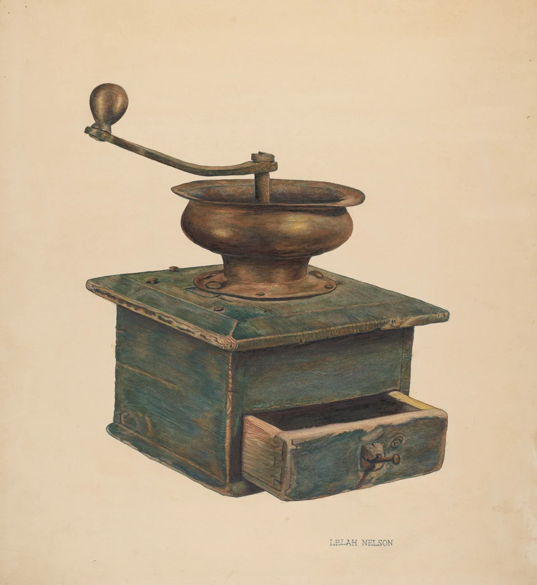 Coffee Mill by Lelah Nelson, index of american design, 1940
