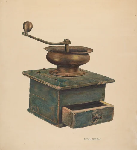 Coffee Mill by Lelah Nelson, index of american design, 1940