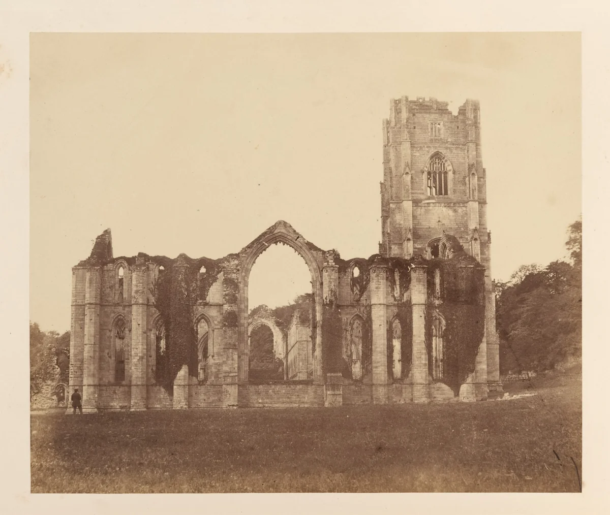 Fountains Abbey. The Chapel of the Nine Alters, Exterior by Joseph Cundall, photograph, 1850-1859