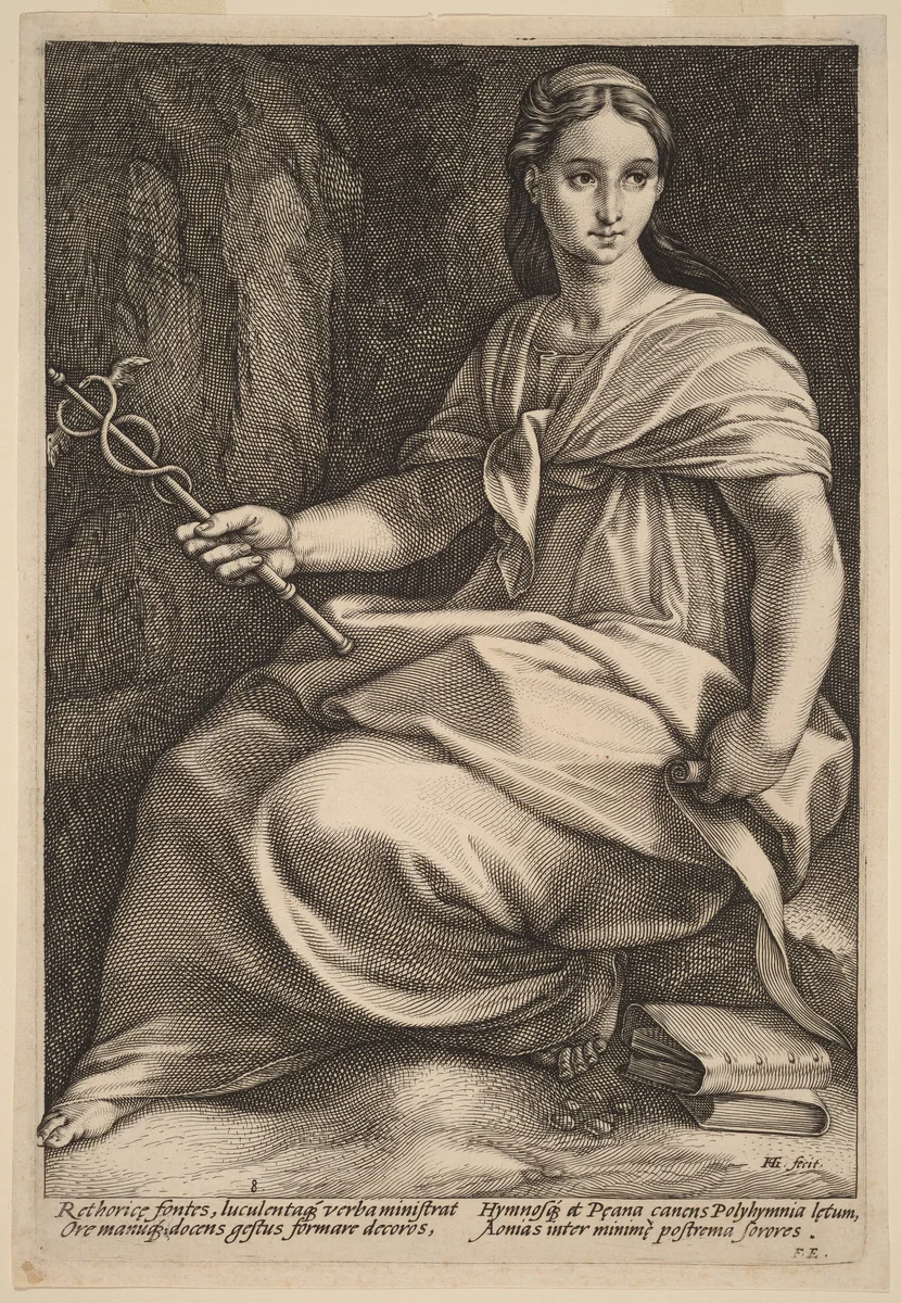 Polyhymnia by Hendrick Goltzius, print, 1592