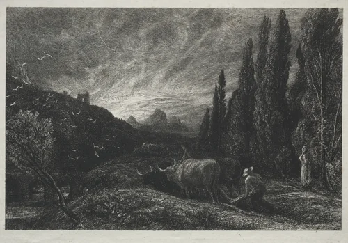 The Early Plowman by Samuel Palmer, print, 1856-1866