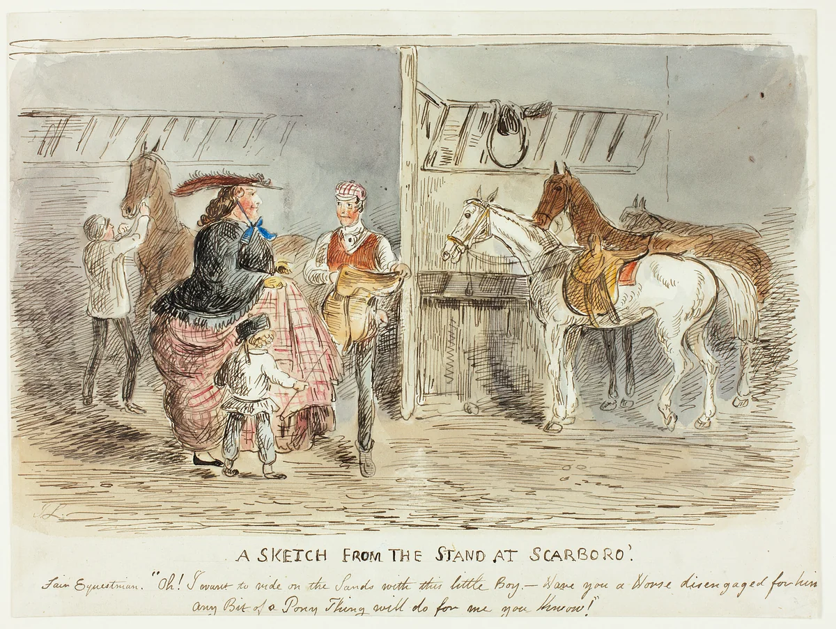 A Sketch from the Stand at Scarboro by John Leech, painting, 1850-1860