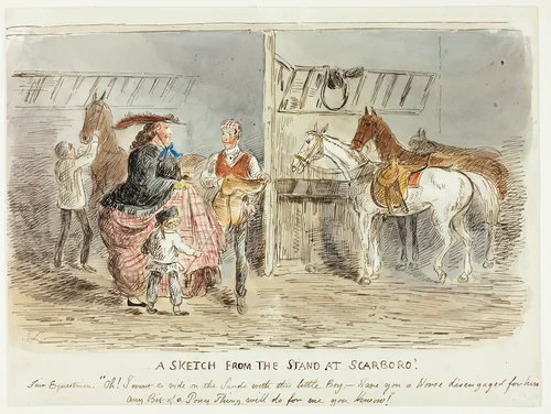 A Sketch from the Stand at Scarboro by John Leech, painting, 1850-1860