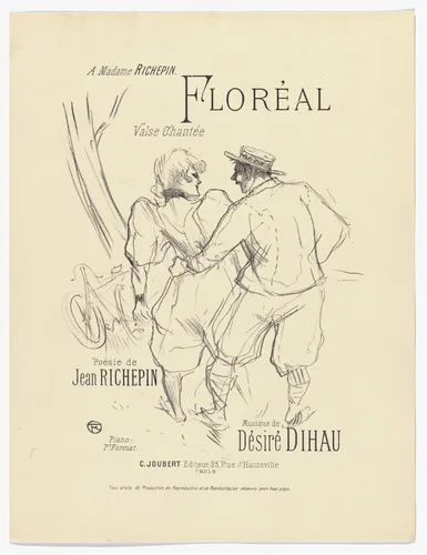 Floréal from Quatorze lithographies originales (Mélodies de Désiré Dihau) by Henri de Toulouse-Lautrec, illustrated book, 1895