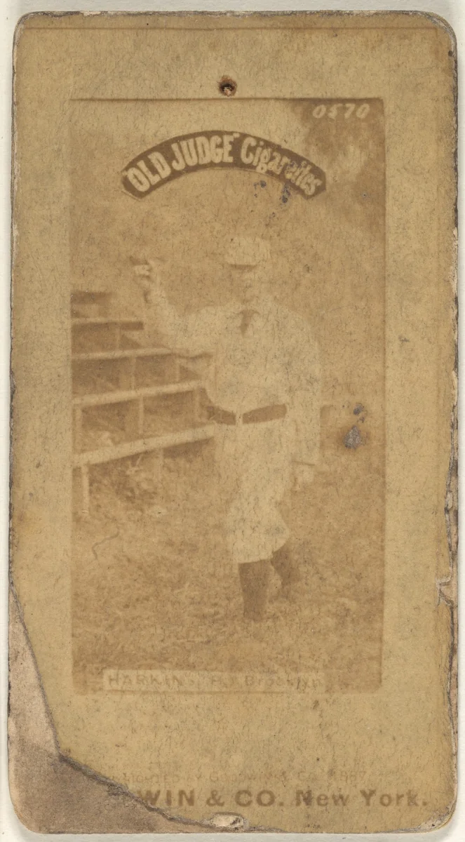 Harkins, Pitcher, Brooklyn, from the Old Judge series (N172) for Old Judge Cigarettes by Goodwin & Company, photograph, 1887-1890