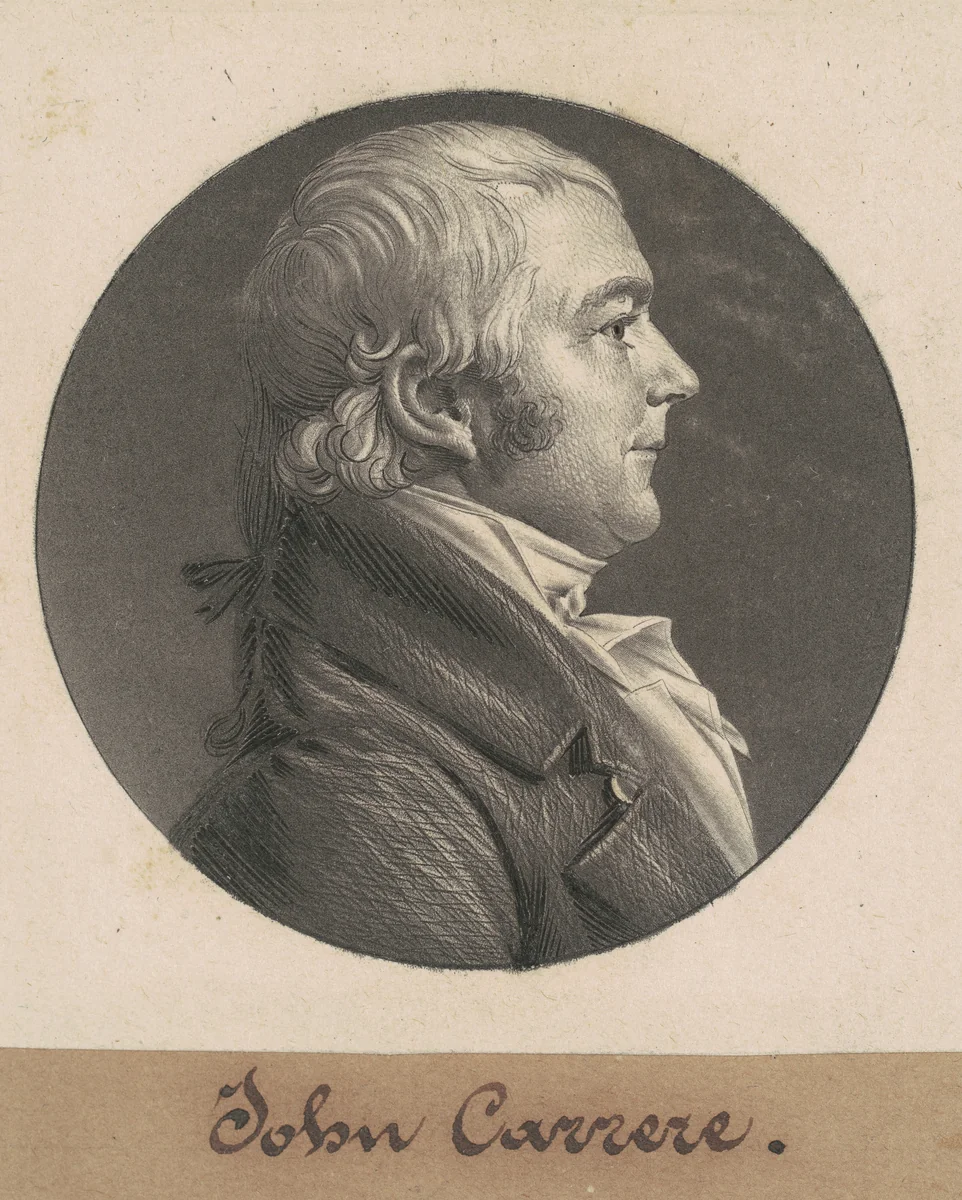 John Carrere by Charles B. J. Févret de Saint-Mémin, print, 1805