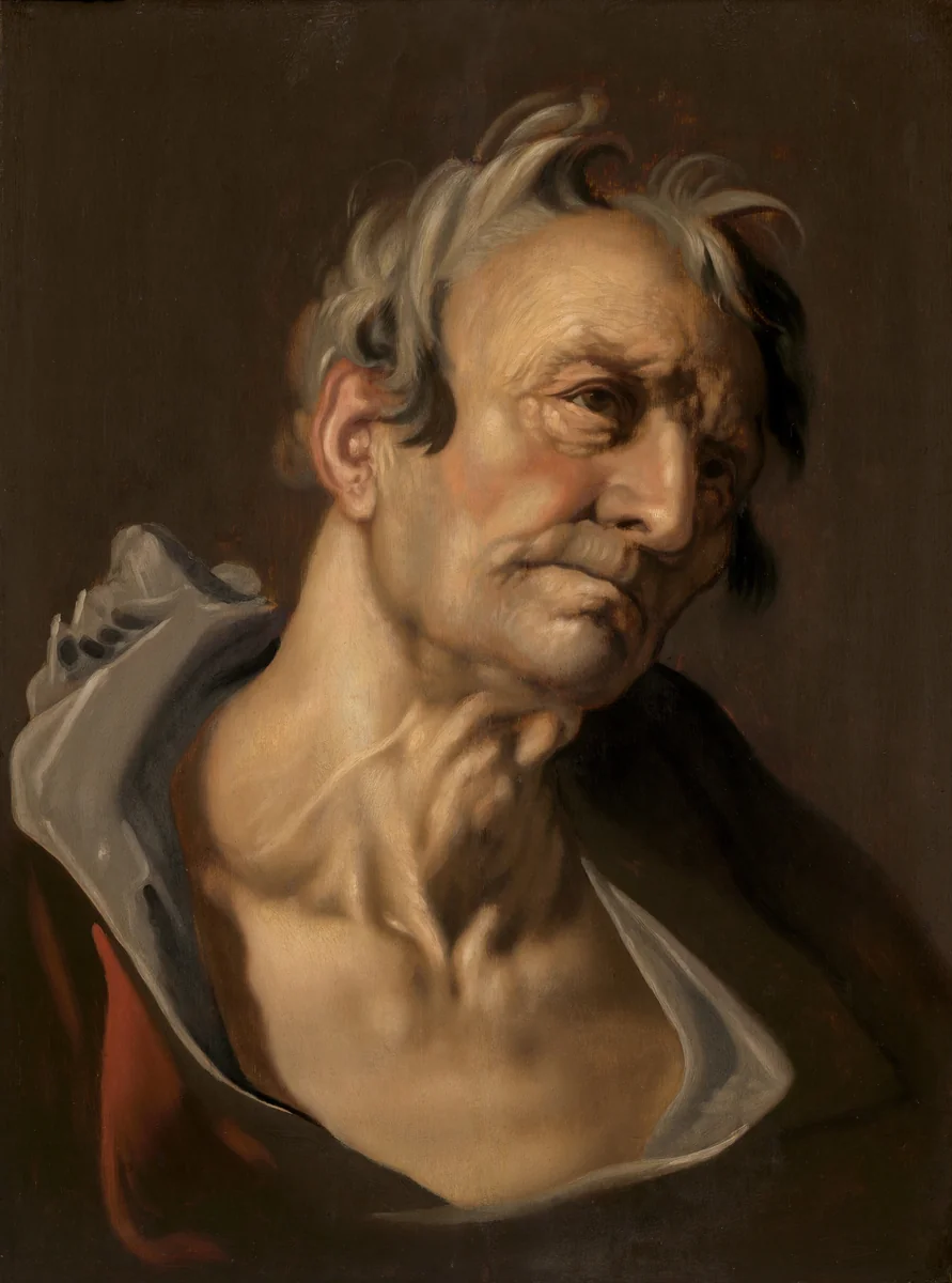 Head of an Old Man by Abraham Bloemaert, painting, 1625-1628