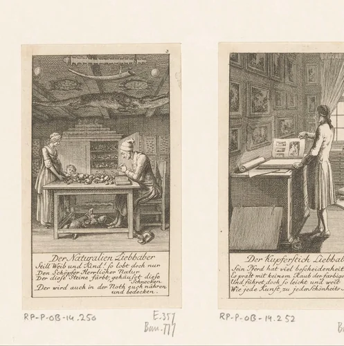 Liefhebber van naturaliën by Daniel Nikolaus Chodowiecki, print, 1780