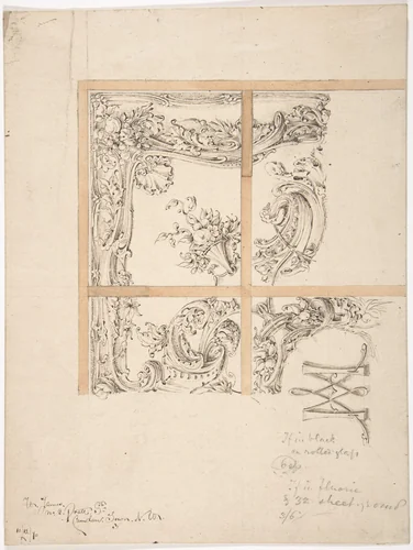 Design for Ornamental Glass, for 2 Prate Street, Camden Town, London by anonymous, drawing, 1870