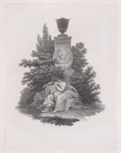 Monument of Mary, Queen of Scots (from "The History of England") by John George Landseer, print, 1795