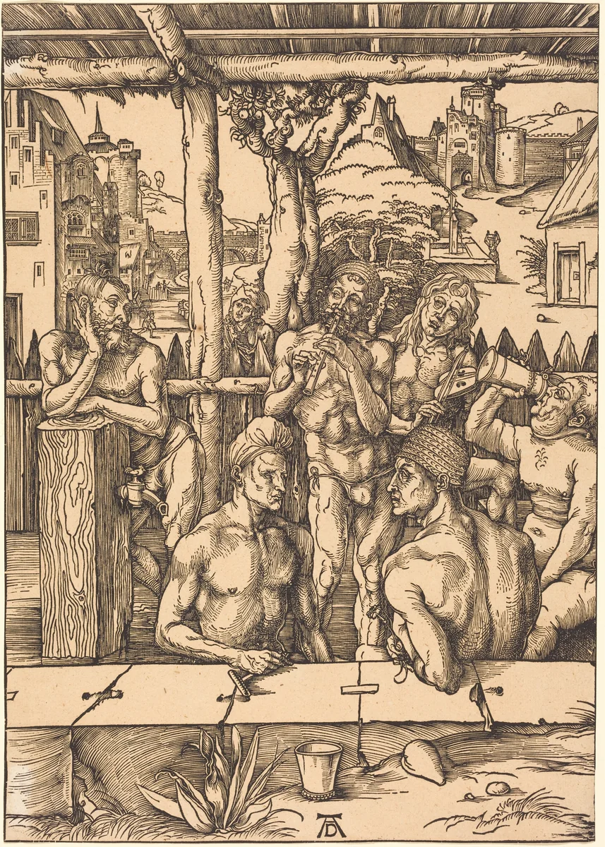 Bath House by Albrecht Dürer, print, 1496-1497