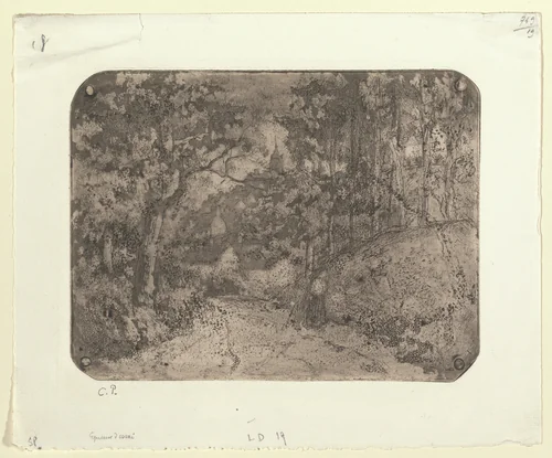 Path through the Woods at Pontoise by Camille Pissarro, print, 1879