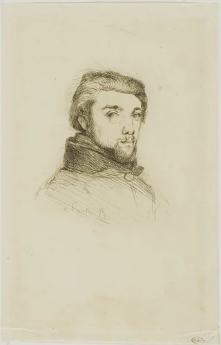 Portrait of Fantin-Latour by Felix Bracquemond, print, 1853