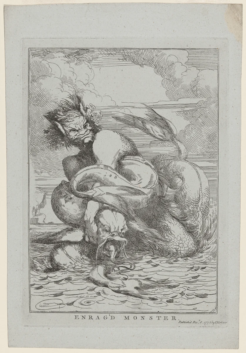 Enrag'd Monster by John Hamilton Mortimer, print, 1778