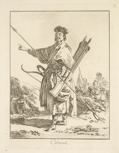 Calmouk by Jean Baptiste Le Prince, print, 1771