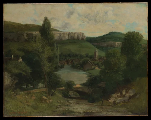 View of Ornans by Gustave Courbet, painting, 1854-1856