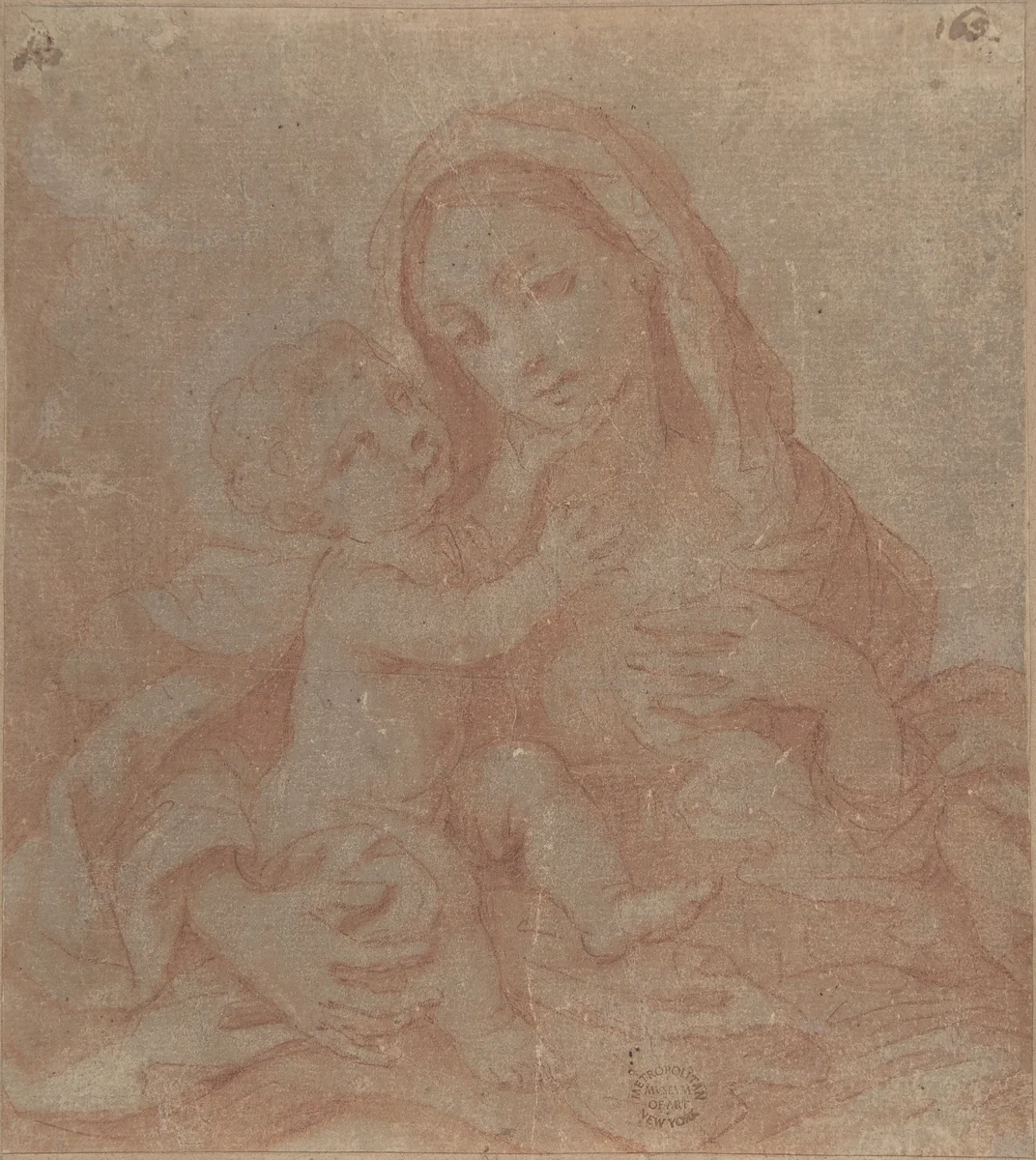 Madonna and Child by anonymous, drawing, 1600-1700