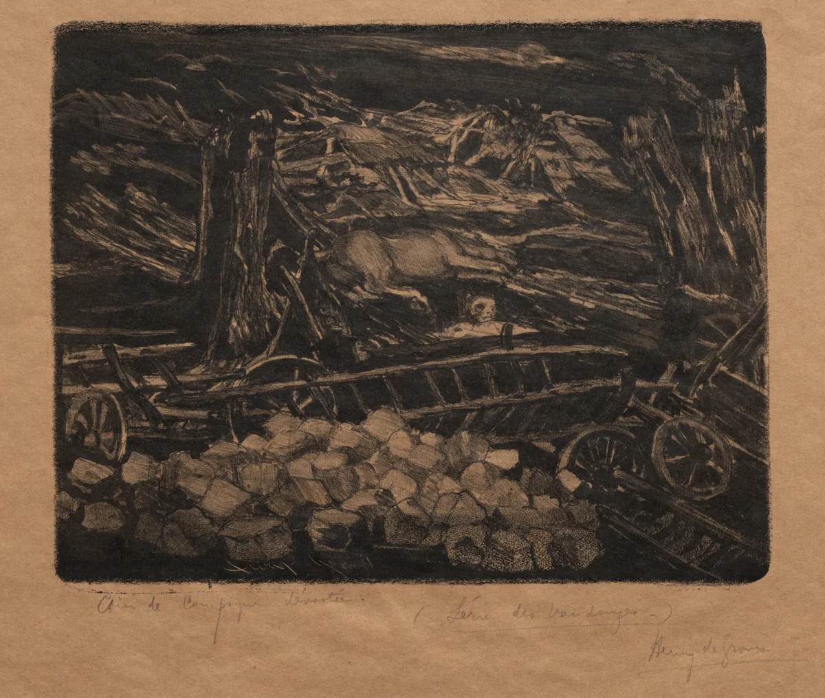 The Vintages!: Place of Devestation by Henri De Groux, print, 1894