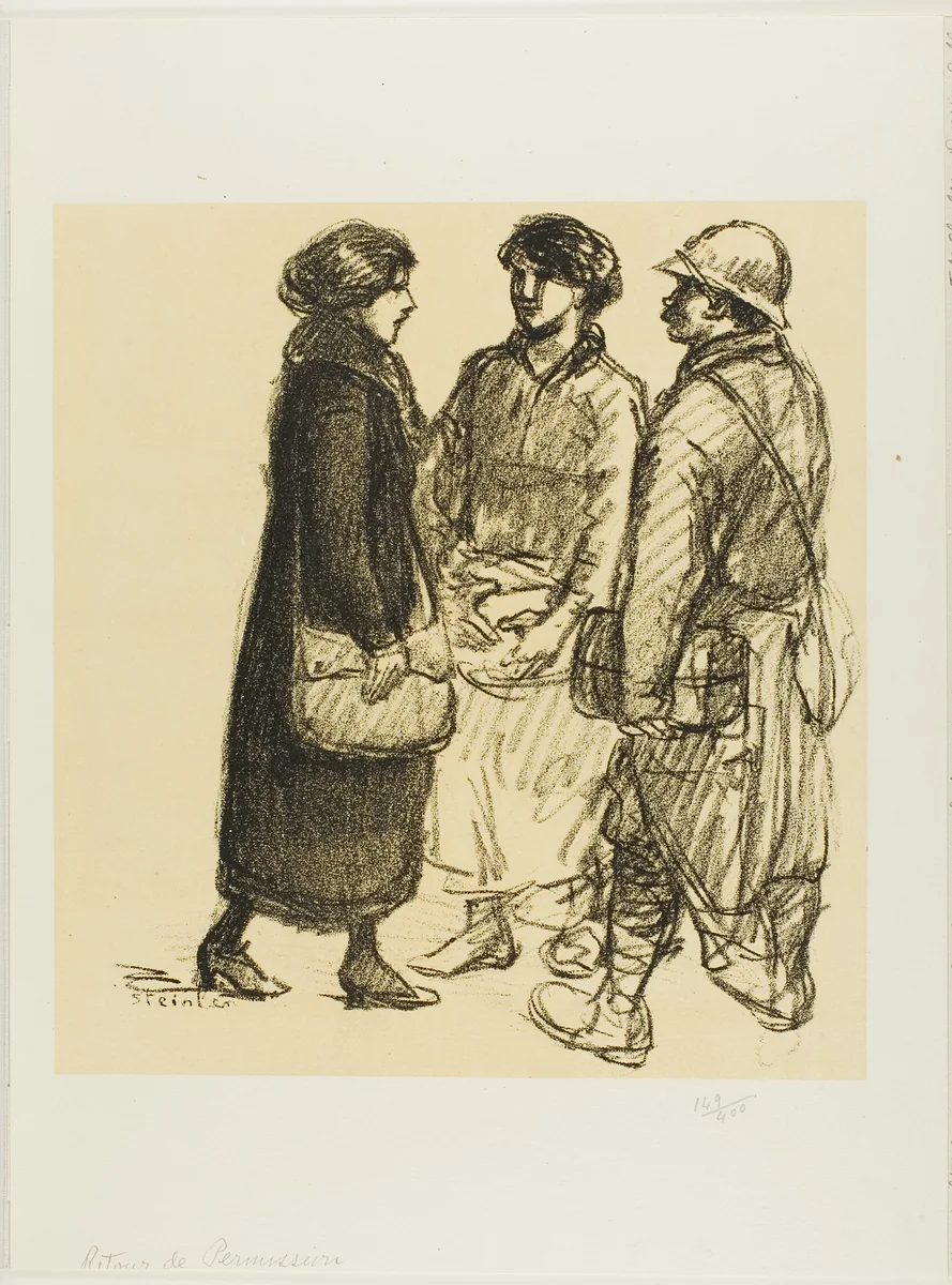On Leave by Théophile Alexandre Steinlen, print, 1915-1917
