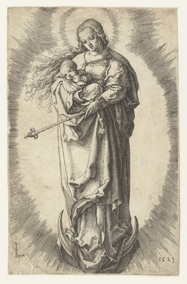 Madonna op de maansikkel by Unknown, print, 1523