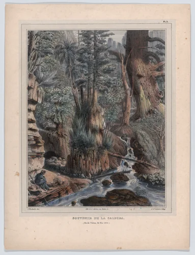 A Memory of Caldera, from "Histoire des Iles Canaries" by Félix Achille Saint-Aulaire, print, 1830