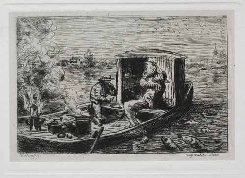 The Boat Trip: Guzzling or Lunch on the Boat by Charles-François Daubigny, other, 1861