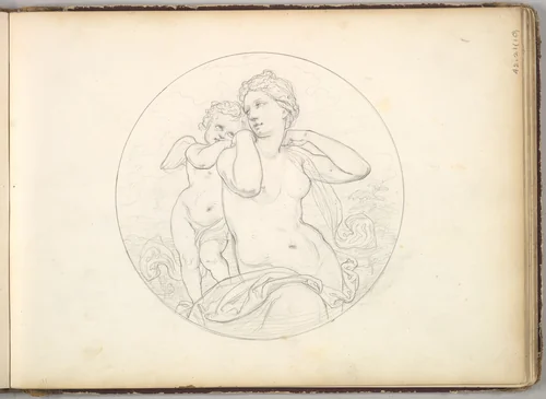 Venus and Cupid by Frederic Leighton, drawing, 1844-1854
