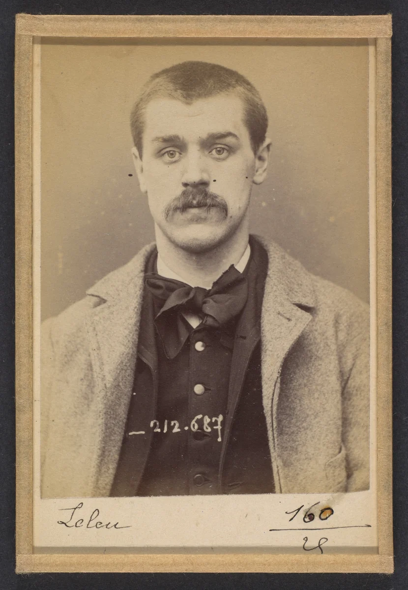 Leleu. Victor, Louis. 29 ans, né le 19/10/64 à Arras (Pas-de-Calais). Anarchiste. 9/1/94. by Alphonse Bertillon, photograph, 1894