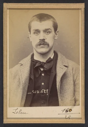 Leleu. Victor, Louis. 29 ans, né le 19/10/64 à Arras (Pas-de-Calais). Anarchiste. 9/1/94. by Alphonse Bertillon, photograph, 1894