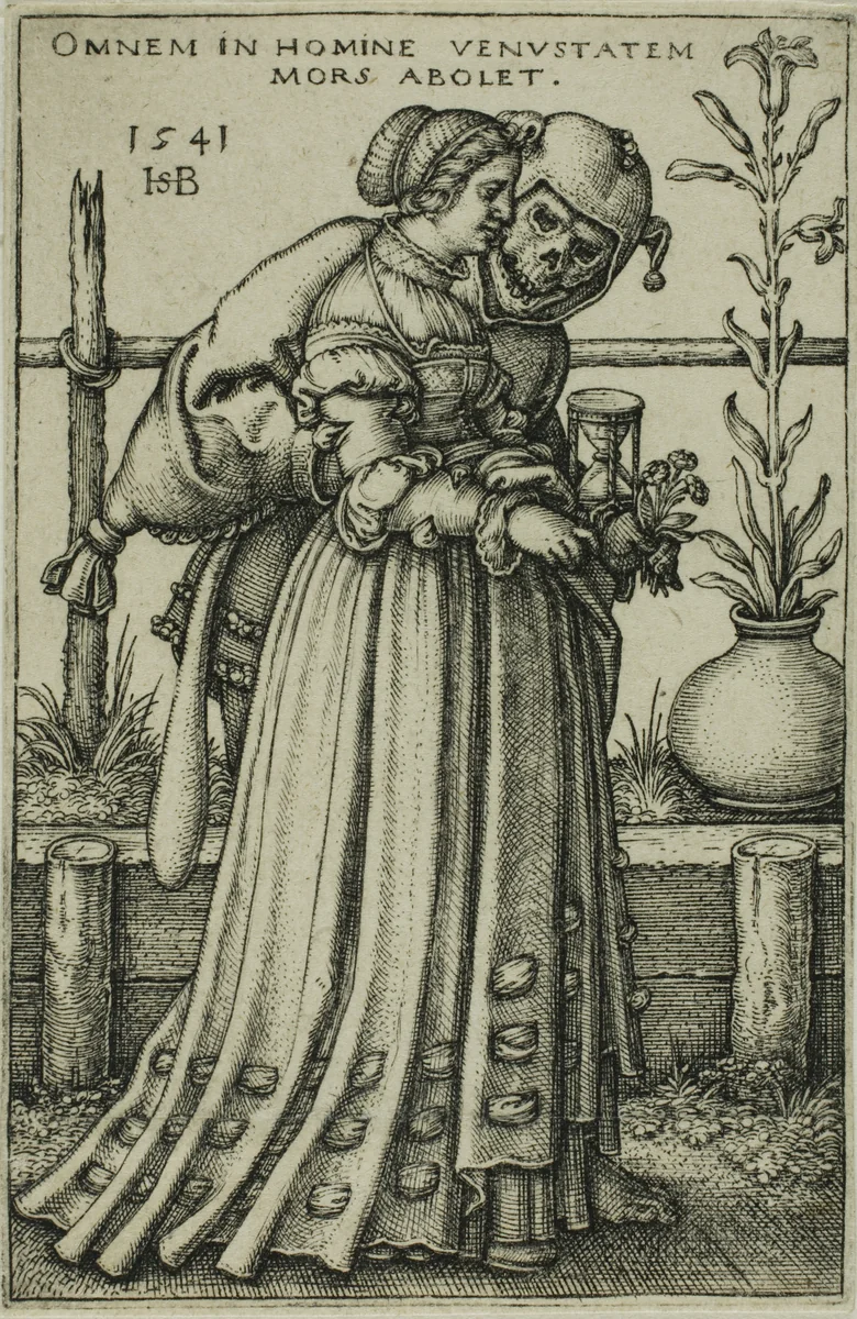 The Lady and Death by Sebald Beham, print, 1540-1542