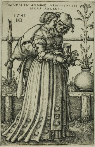 The Lady and Death by Sebald Beham, print, 1540-1542