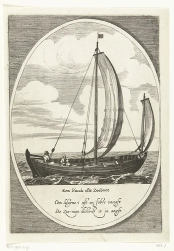 Een pink, 1642 by Dirk Eversen Lons, print, 1642