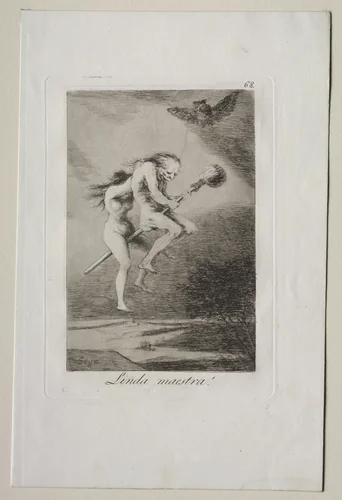 Pretty Teacher!, Plate 68 by Francisco de Goya, print, 1799