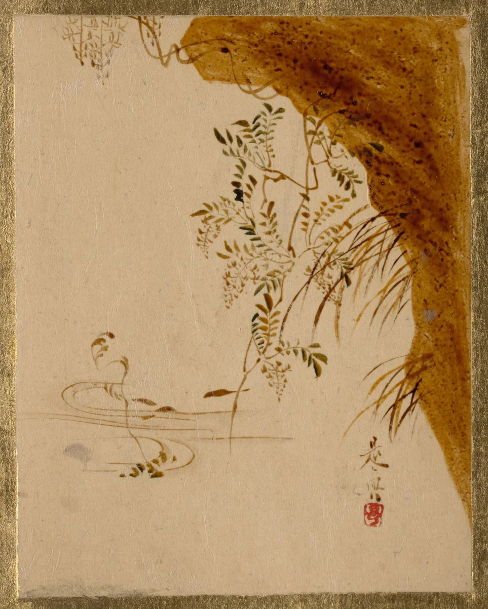 Overhanging Cliff by Shibata Zeshin (柴田是真), painting, 1807-1868