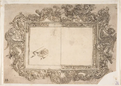 Design for a Carved or Openworked Frame with a Variant by Giovanni Battista Foggini, drawing, 1652-1725