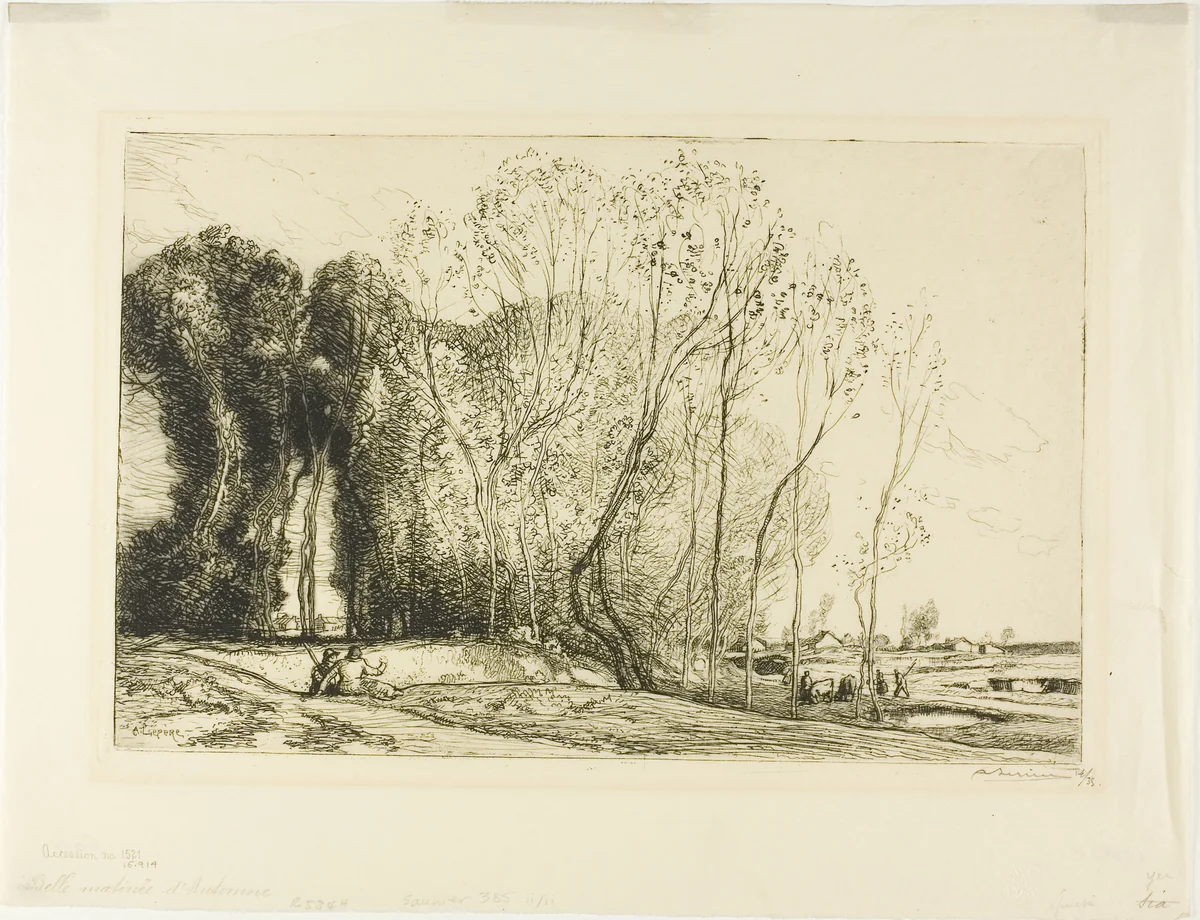 Beautiful Autumn Morning by Louis Auguste Lepère, print, 1910