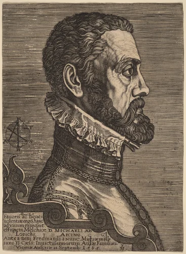 Michael d'Aicing by Melchior Lorch, print, 1565