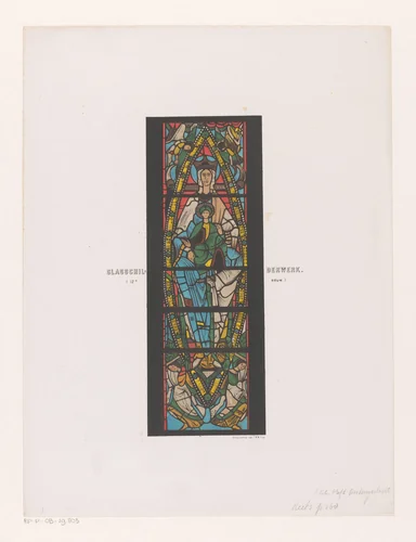Glas-in-lood raam by anonymous, print, 1858-1864