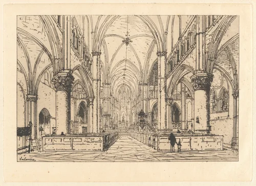 Church Interior by Maxime Lalanne, print, 1880-1890