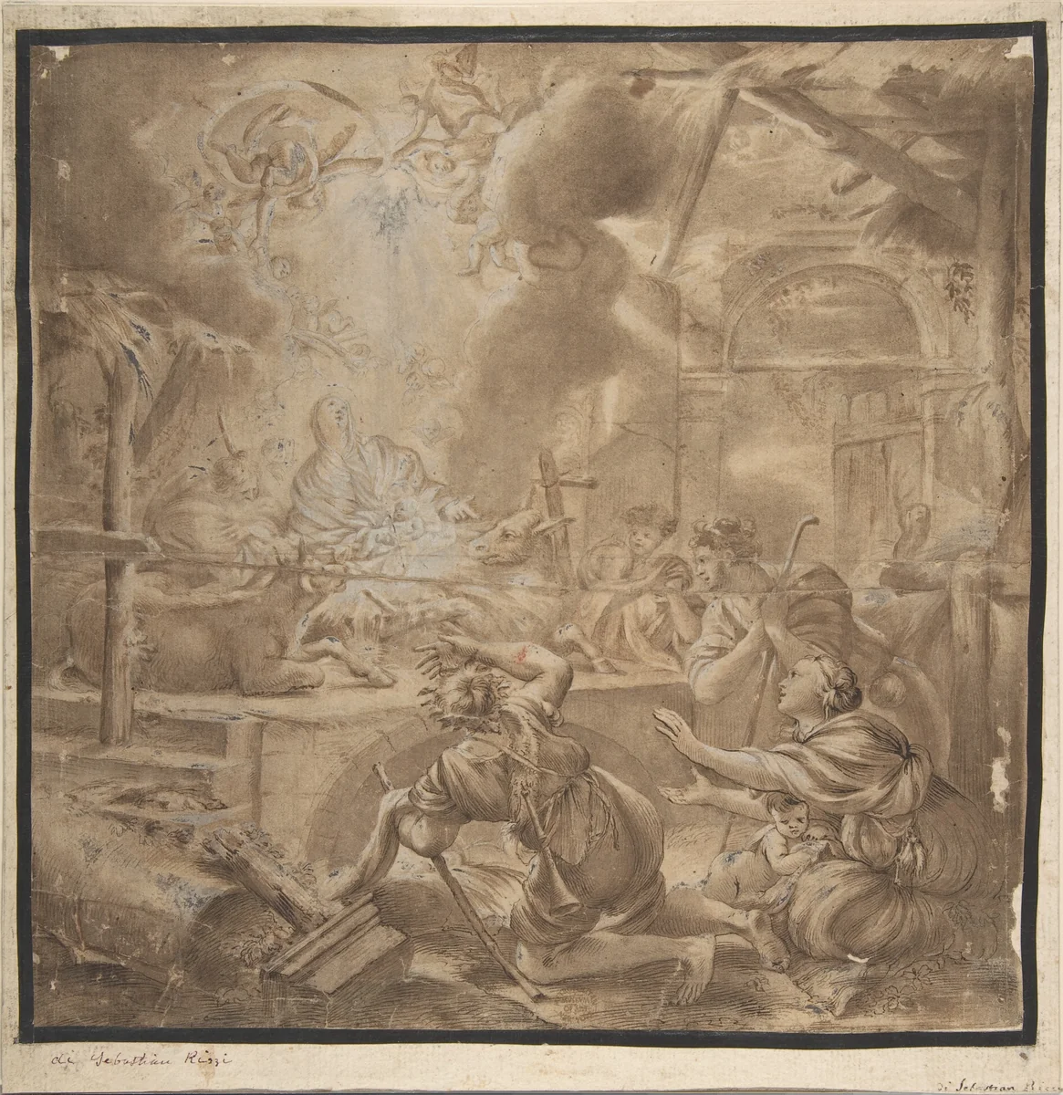 Nativity by anonymous, drawing, 1700-1800
