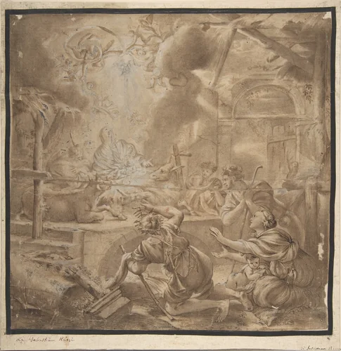 Nativity by anonymous, drawing, 1700-1800