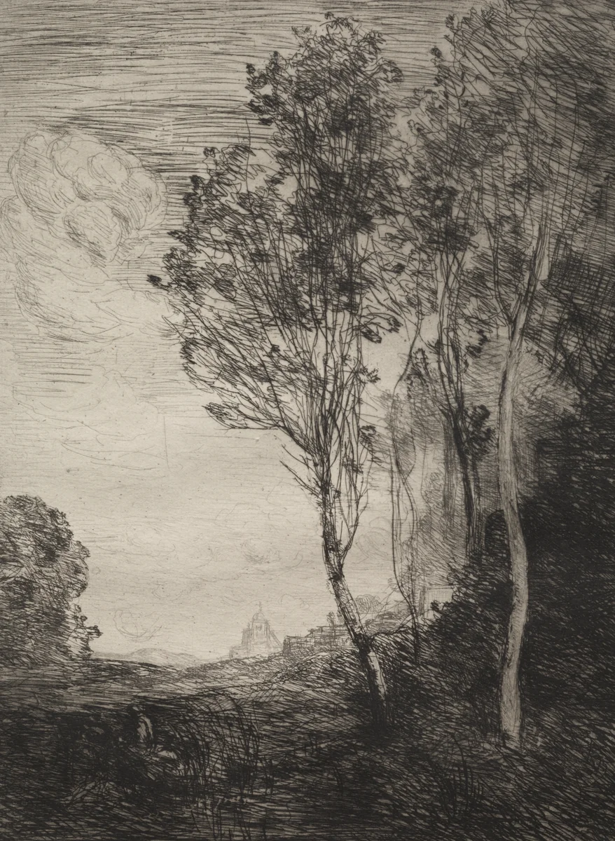 Souvenir of Italy by Jean-Baptiste-Camille Corot, print, 1866