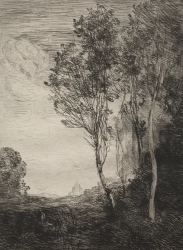 Souvenir of Italy by Jean-Baptiste-Camille Corot, print, 1866