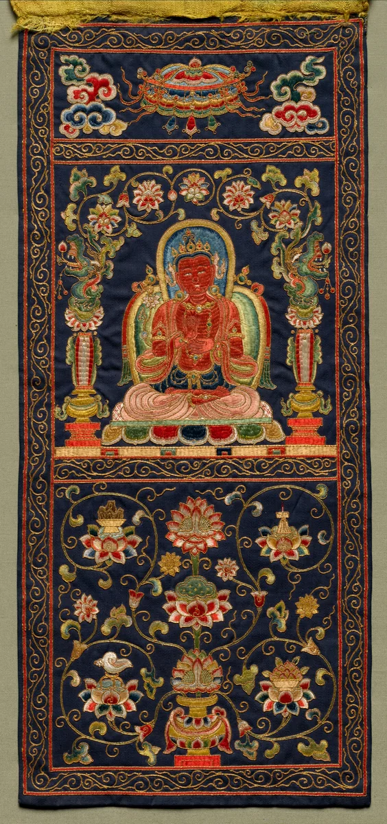 Thangka with the Seventh Bodhisattva by Unknown, textile, 1368-1424