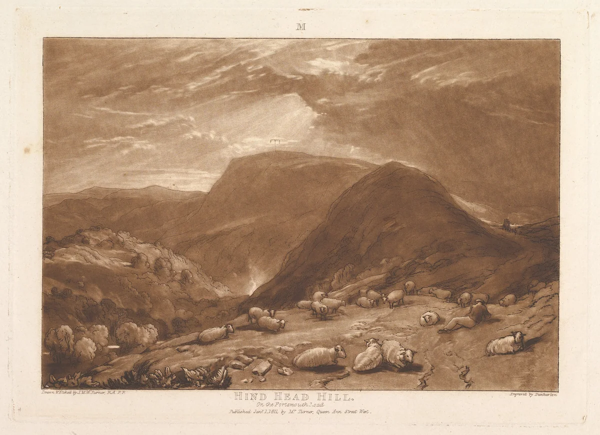 Hind Head Hill, on the Portsmouth Road (Liber Studiorum, part V, plate 25) by Joseph Turner, print, 1811